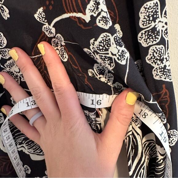 NWT WARM NY Black Floral Long Sleeve Maxi Dress 0 - Picture 9 of 13